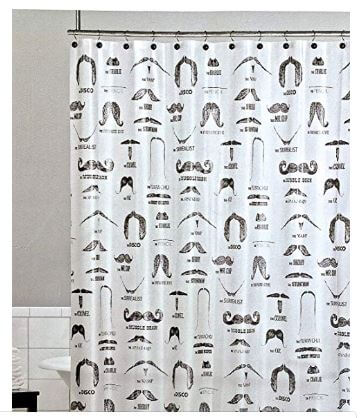 mustache shower curtain