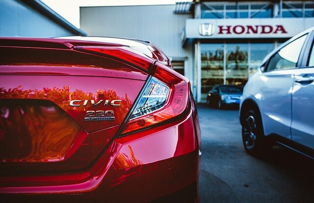 Honda red car