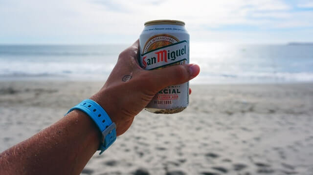 beer can on beach