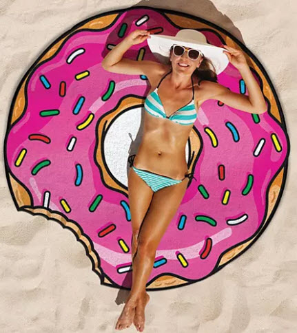 frosted-pink-donut-oversized-beach-blanket